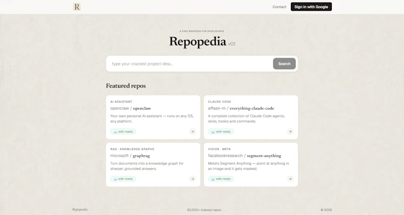 Repopedia screenshot 1