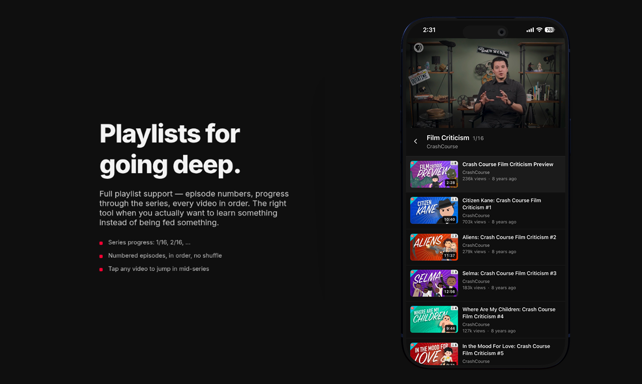 NayTube: watch with intention gallery image