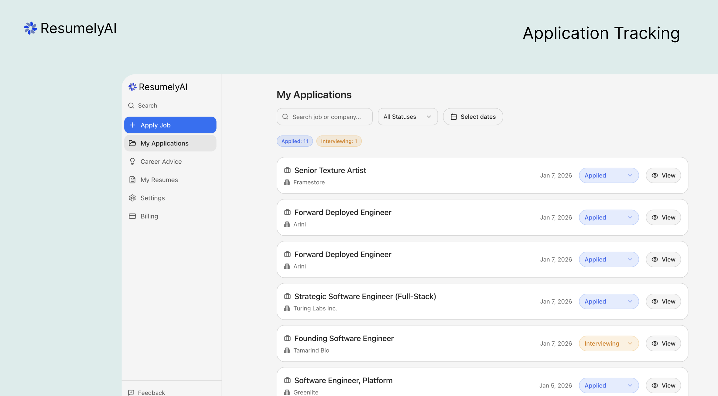 ResumelyAI - Screenshot 4 showing product features and functionality