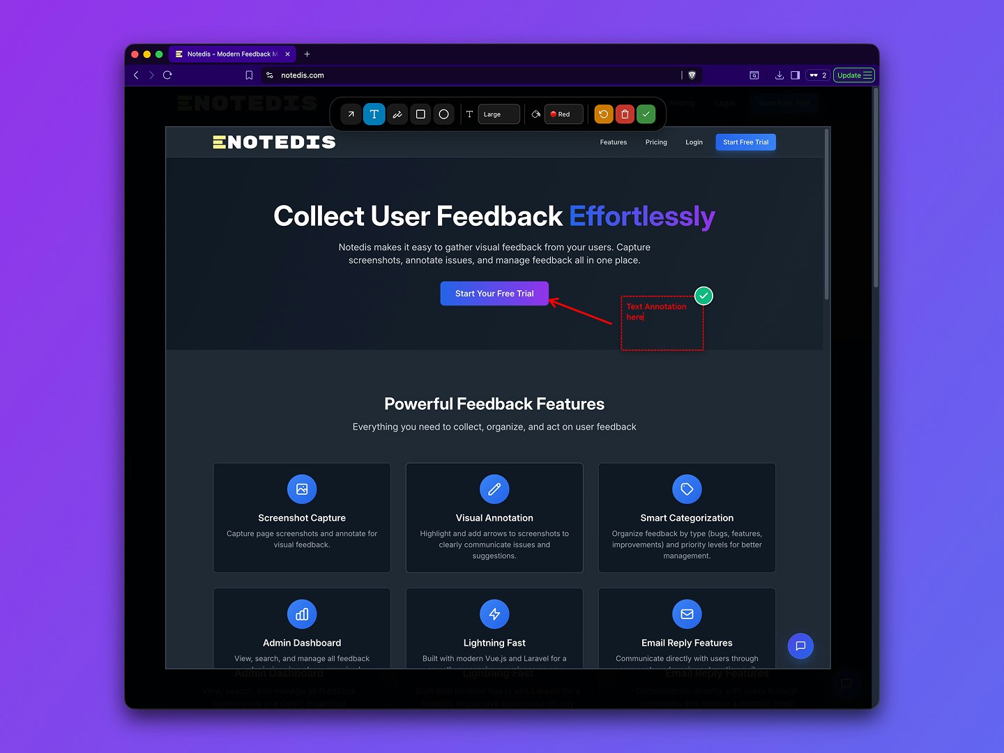 Notedis - Main screenshot showing features and interface