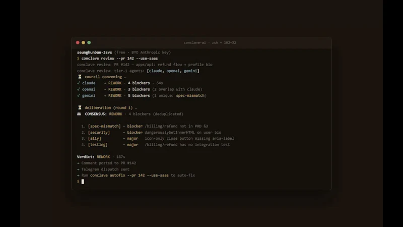 Conclave AI screenshot 1 (video preview)