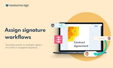 「スムーズで完璧な署名プロセスを強調するAwesome Signのプロモーション画像」