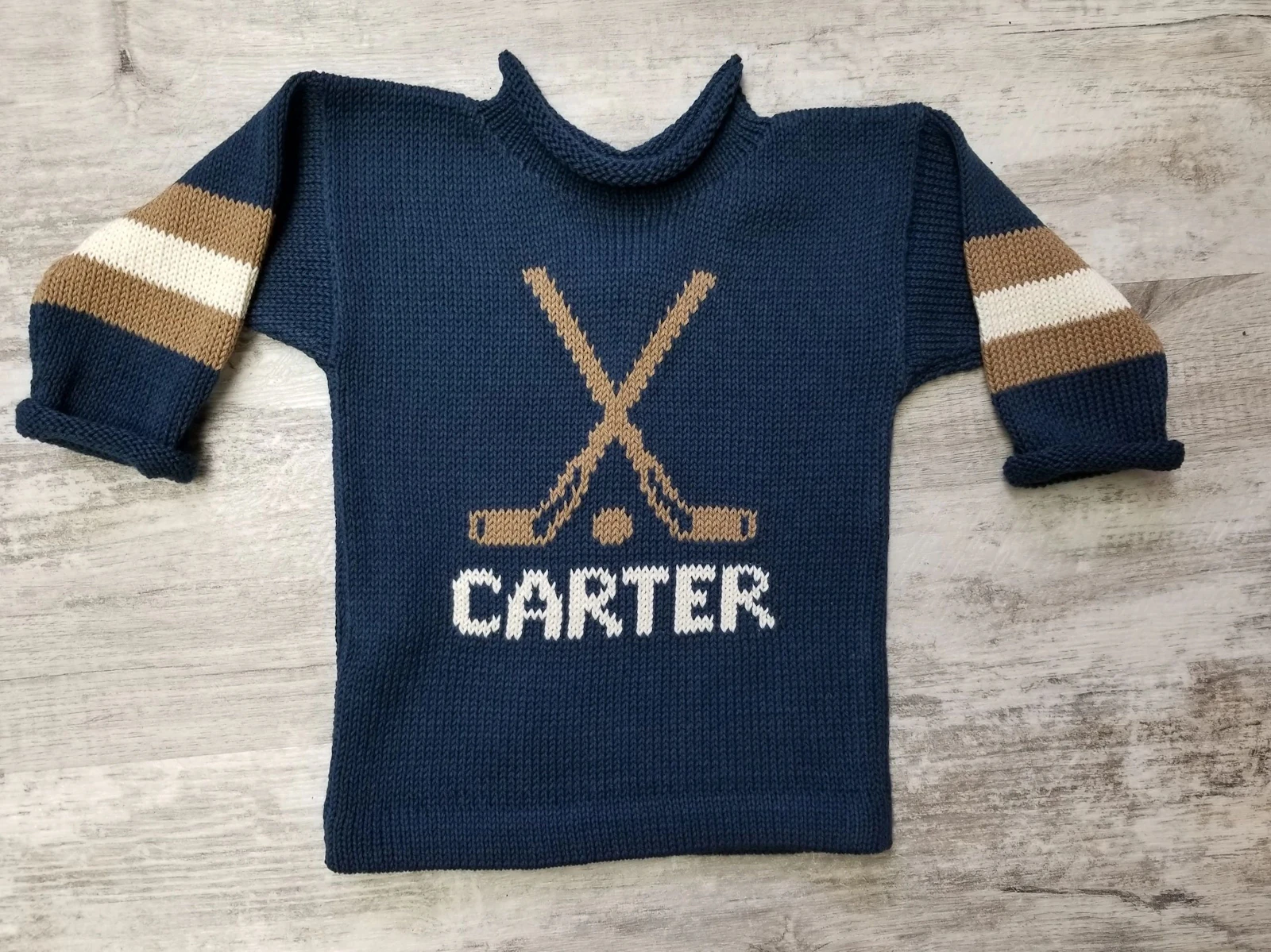 Hockey Baby Sweater With Name screenshot 1