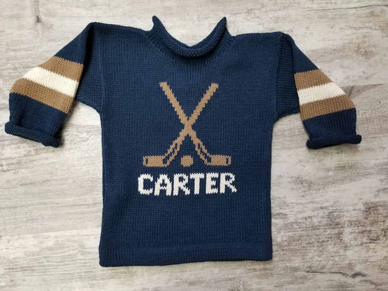 Hockey Baby Sweater With Name screenshot 1