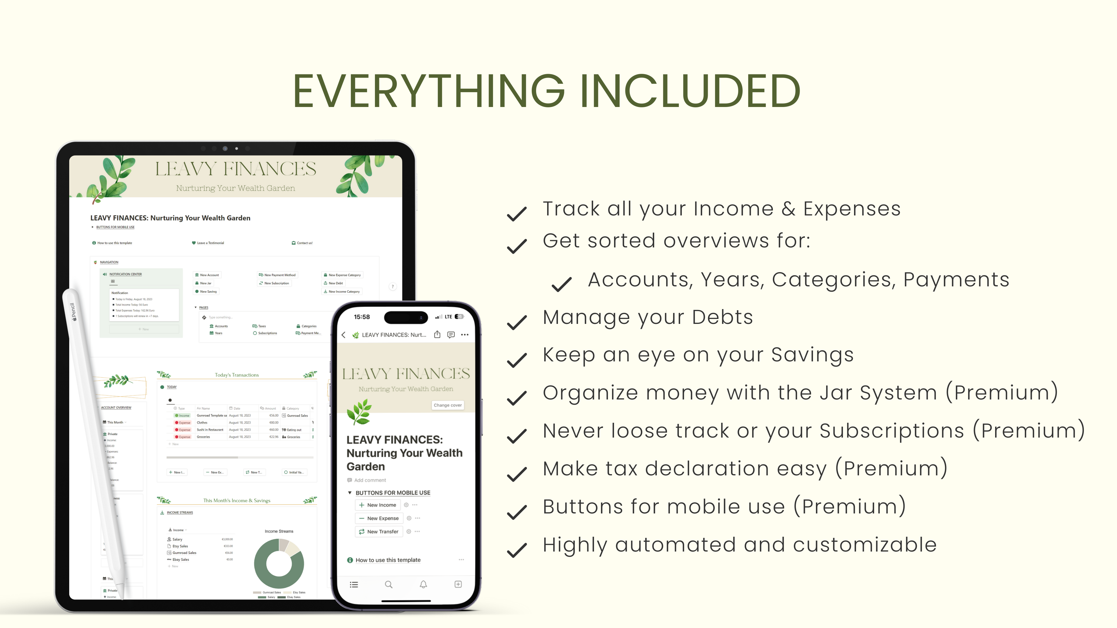 startuptile Candy Leaves Notion Finance Tracker-Master your finances with ease and add a little candy