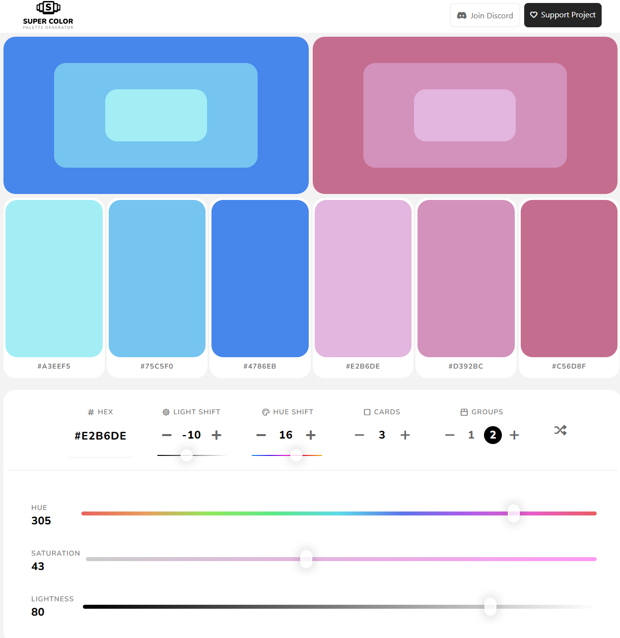 Paleta de súper colores - Paleta Creador que cambia la ligereza y las cantidades iguales. media 2