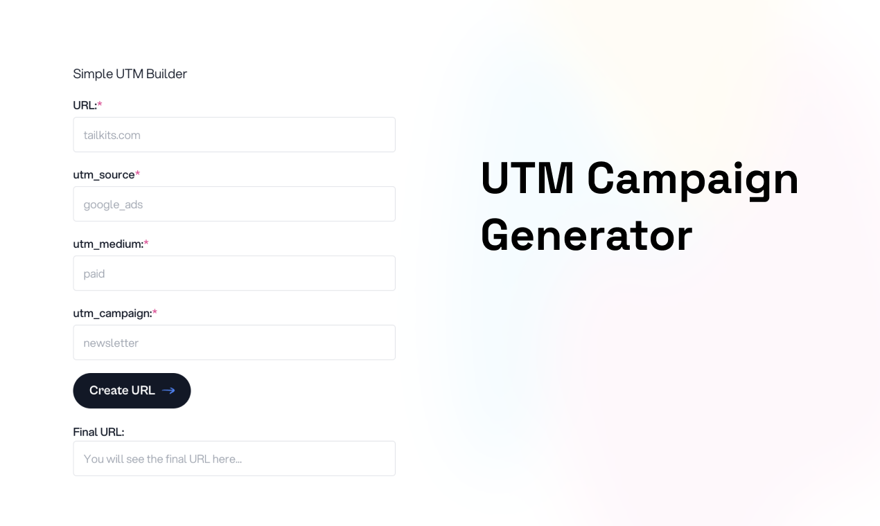 startuptile UTM Code Generator-Simple builder for UTM campaigns