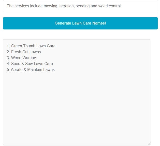 Lawn Care Name Generator media 2