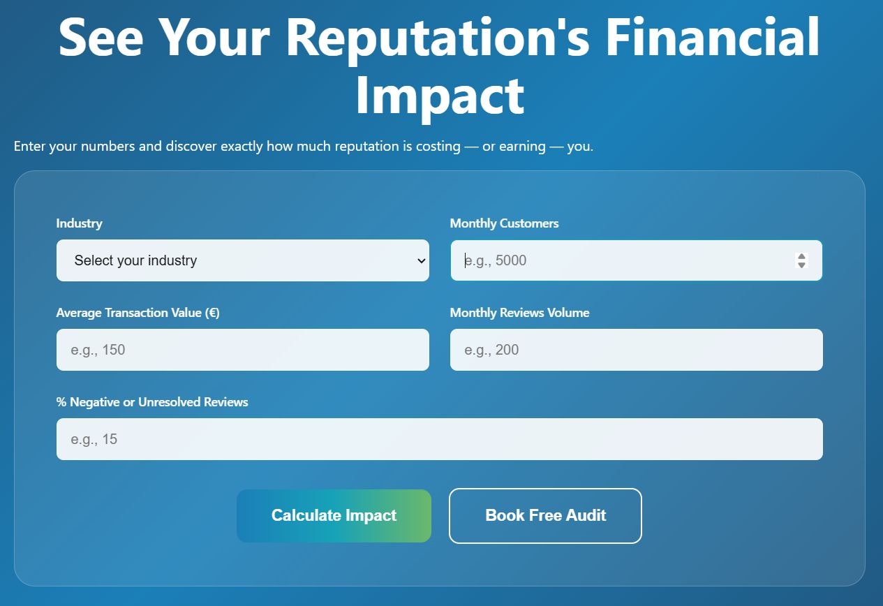 Faveiro — Reputation Is Revenue - Screenshot 2 showing product features and functionality