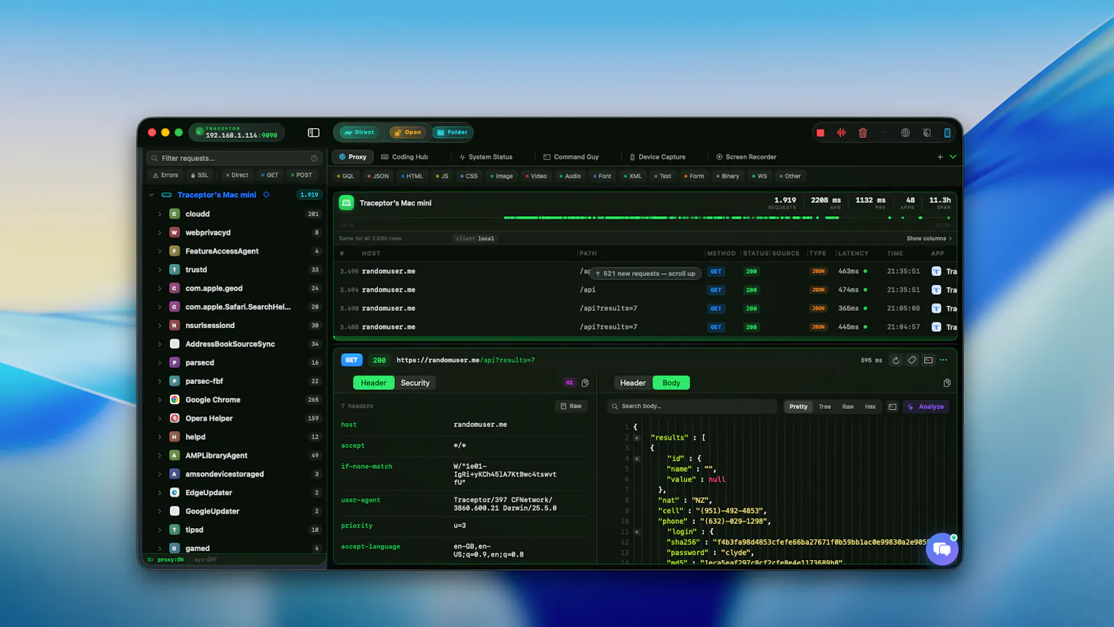 Traceptor screenshot 1