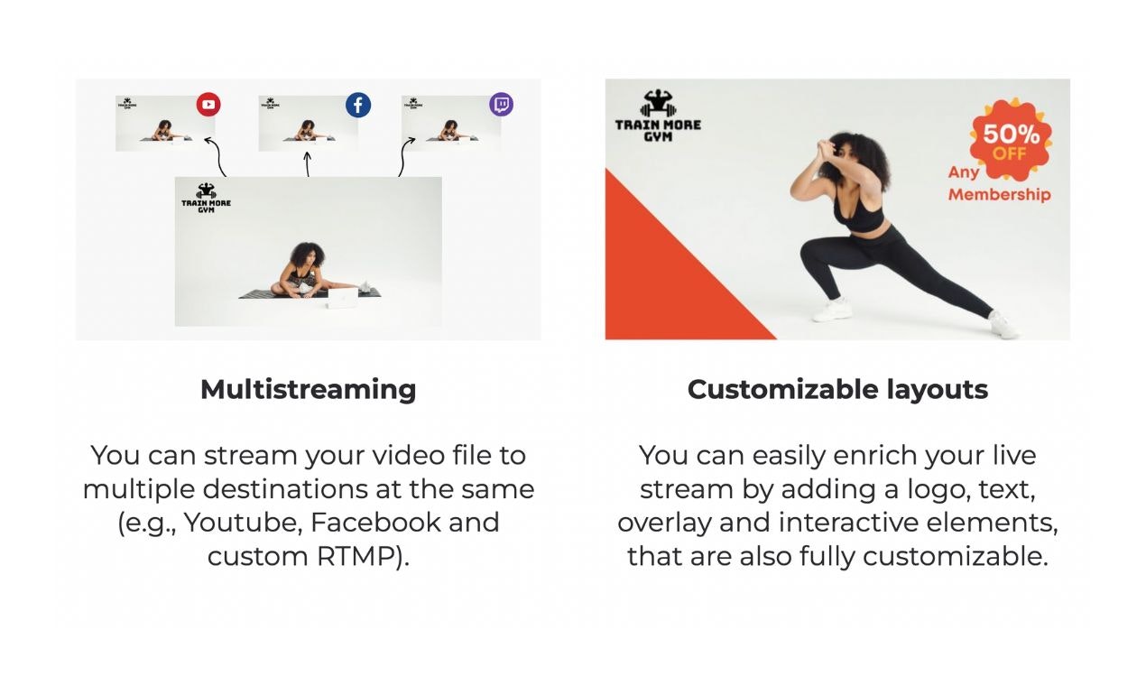 Live stream Pre-Recorded videos media 3