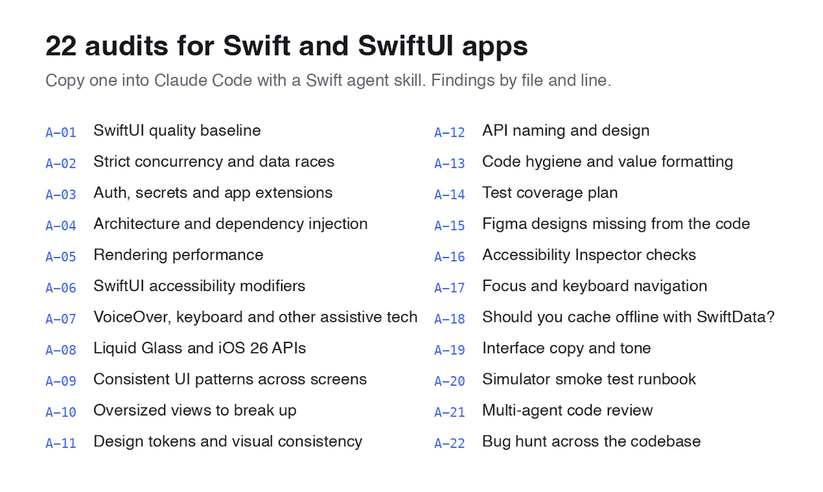 Swift Audit Prompts screenshot 1