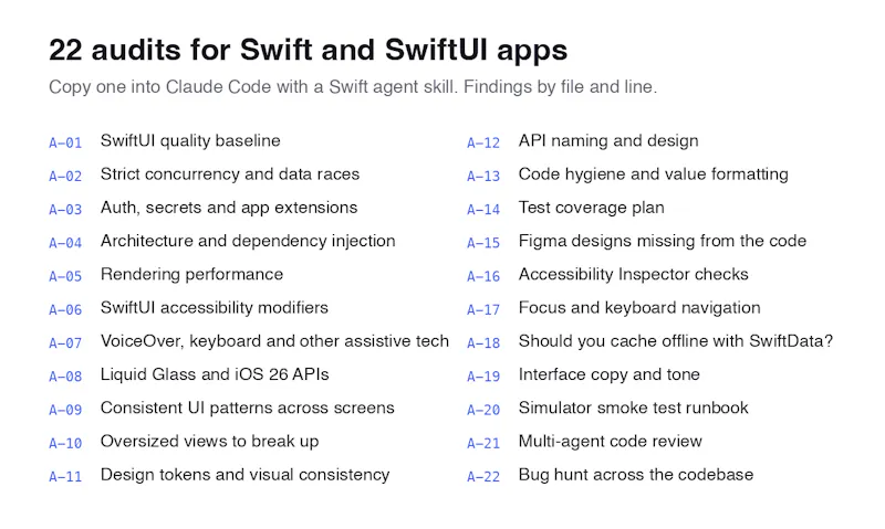 Swift Audit Prompts screenshot 1