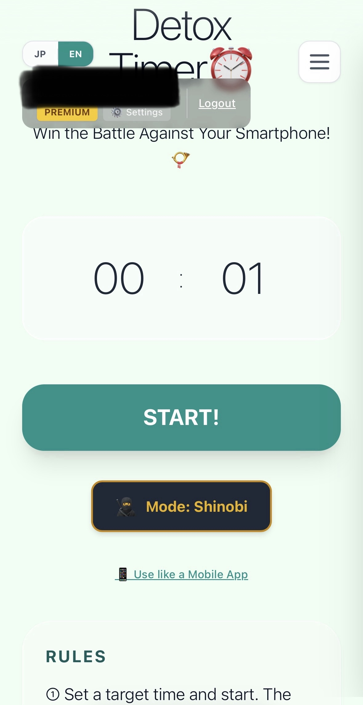 Detox Timer/ Shinobi Timer gallery image