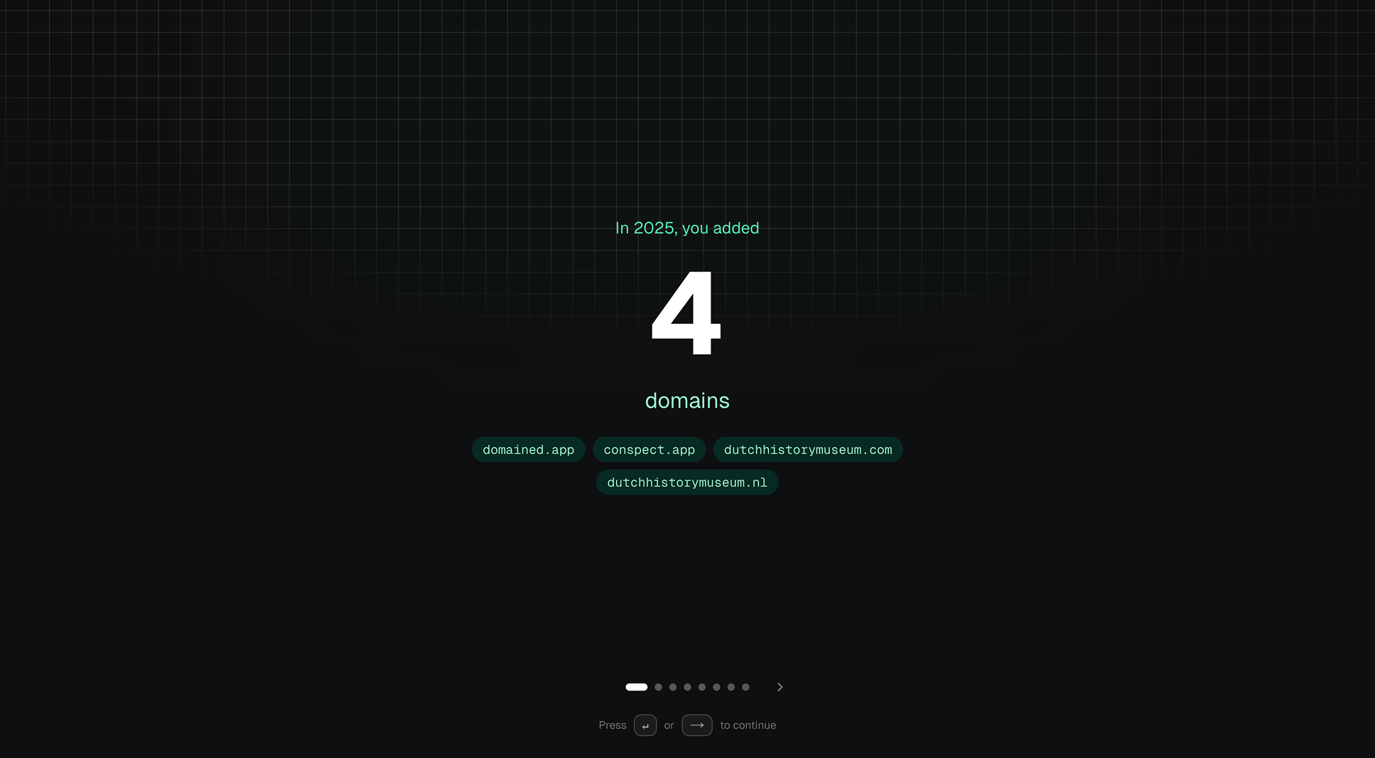 Your Domains Wrapped 2025 - Screenshot 3 showing product features and functionality