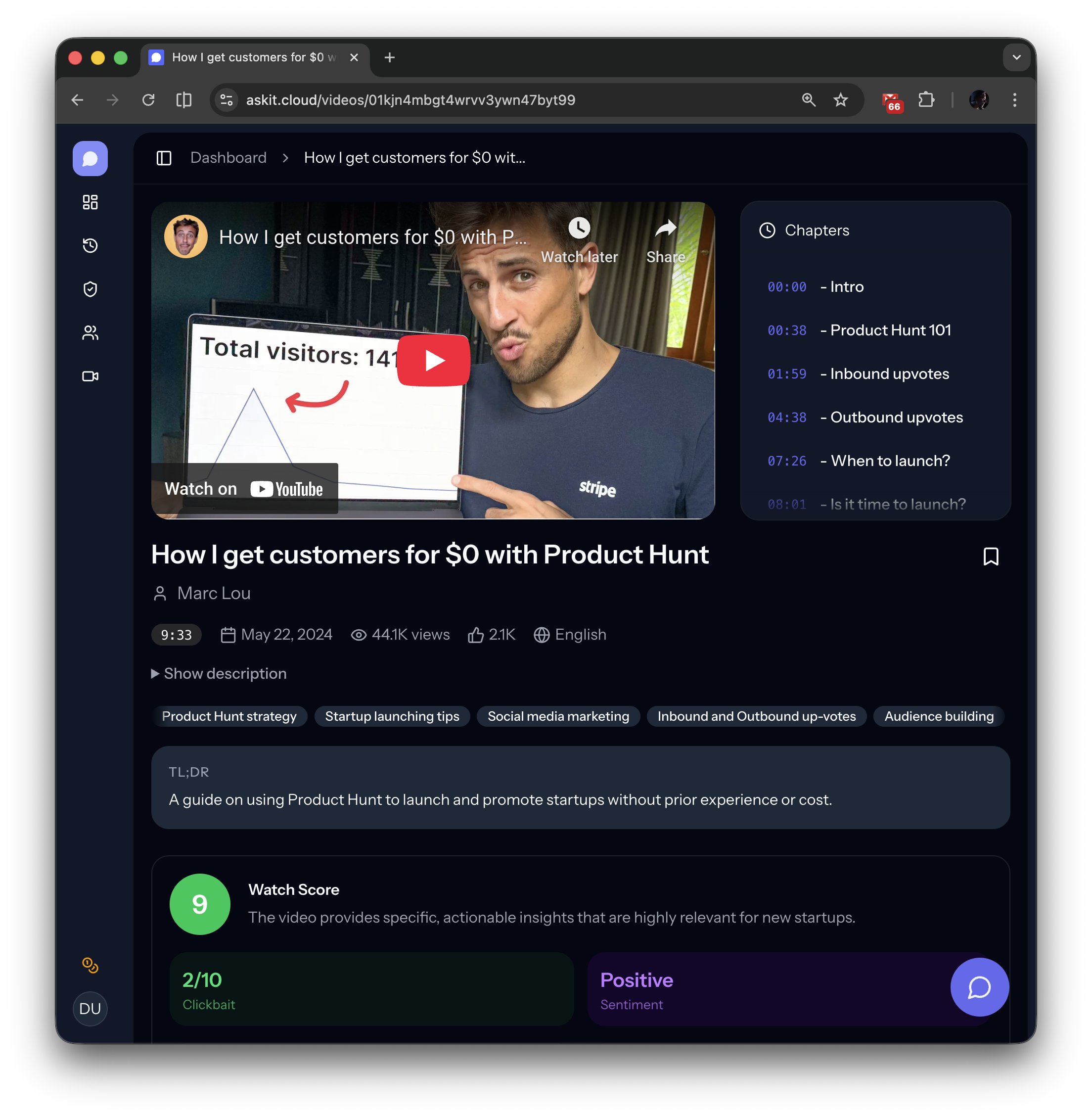 Ask it — Understand YouTube Faster - Screenshot 5 showing product features and functionality
