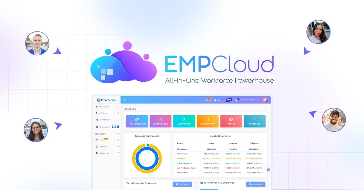 EMPCloud  - Main product screenshot demonstrating key features and user interface