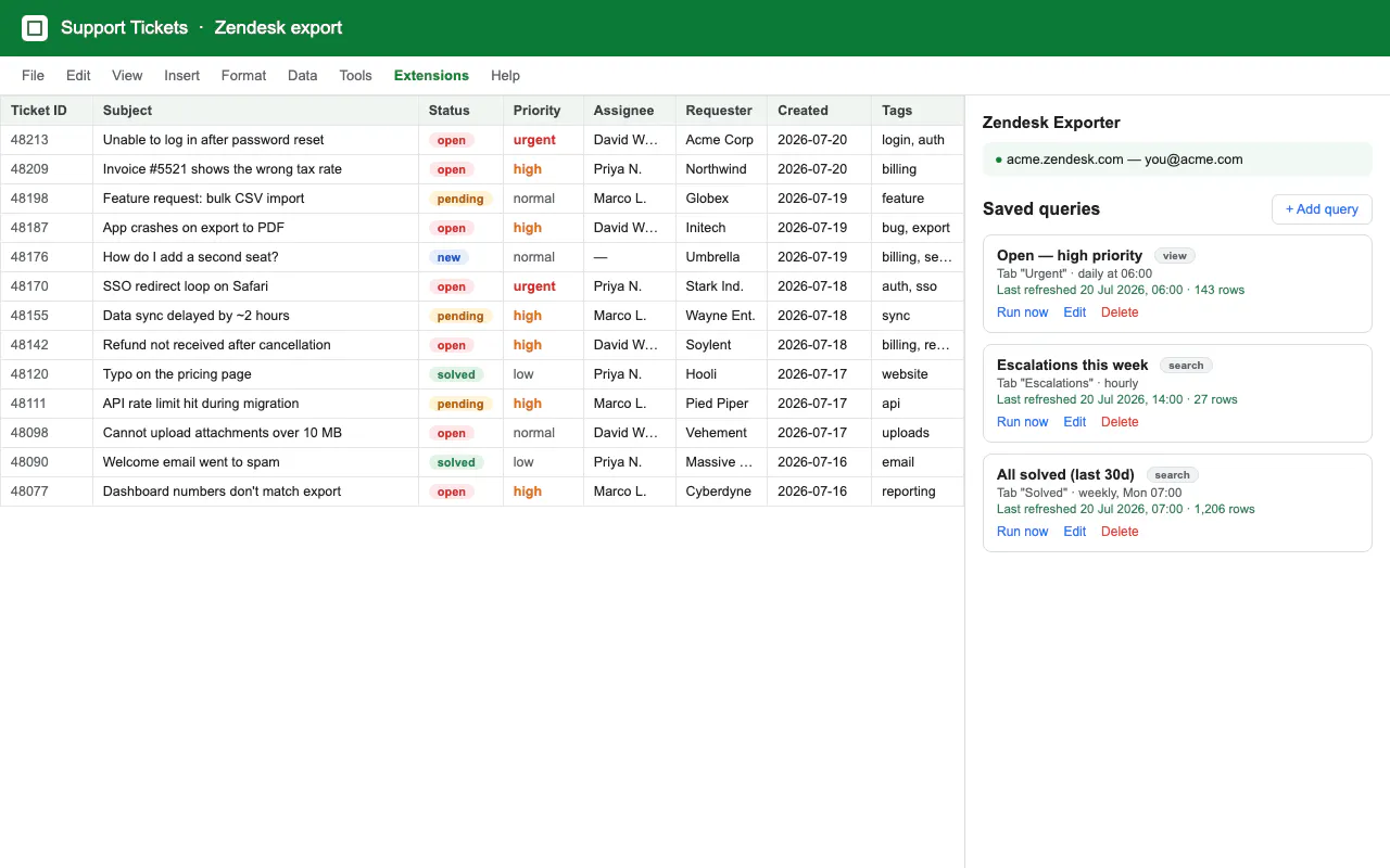 Zendesk Exporter gallery image
