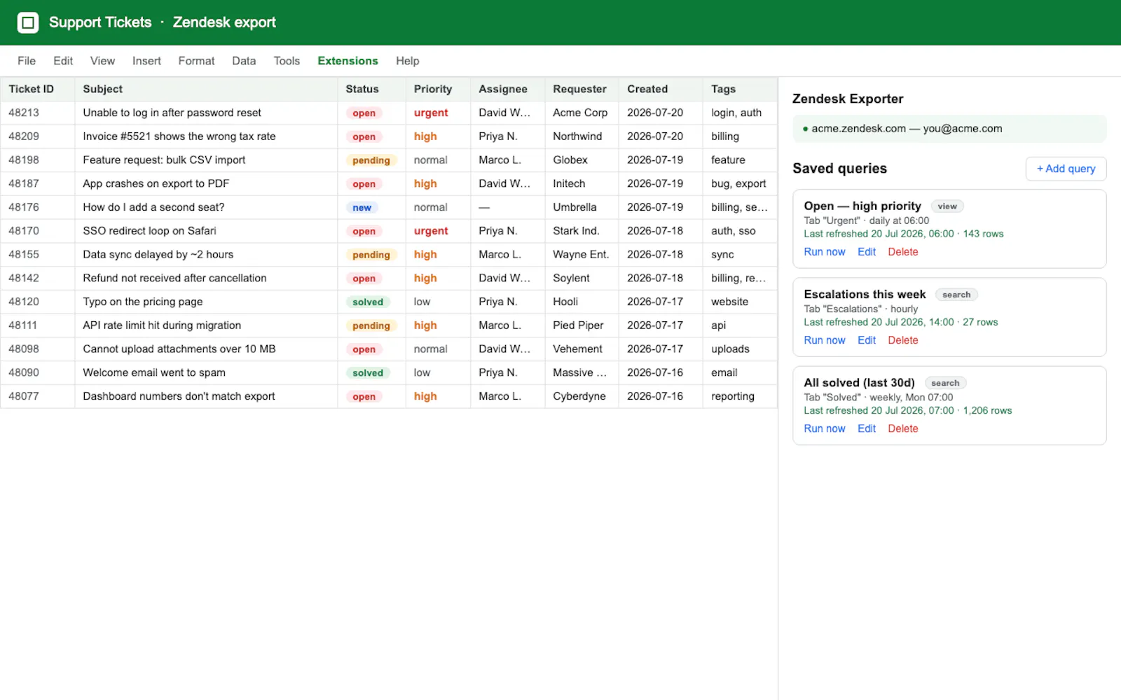 Zendesk Exporter screenshot 3