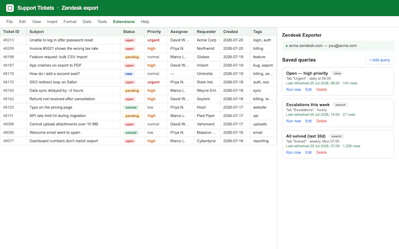 Zendesk Exporter screenshot 3
