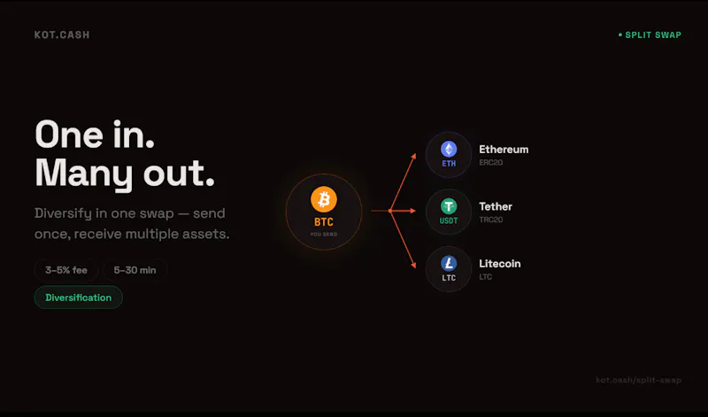 KOT.CASH — Crypto Swap Engine screenshot 1