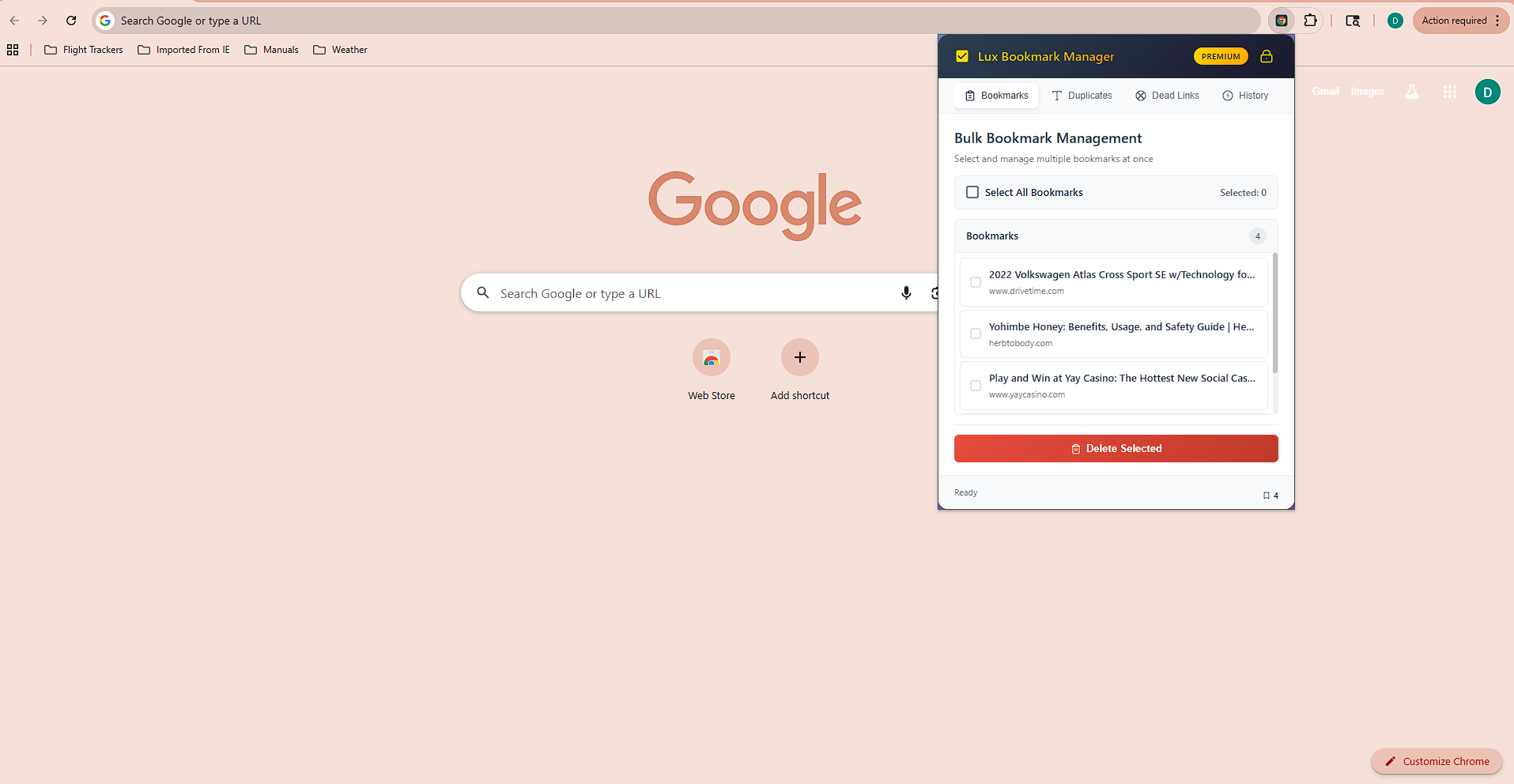 Burnmark Lux Bookmark/History Manager - Screenshot 2 showing product features and functionality