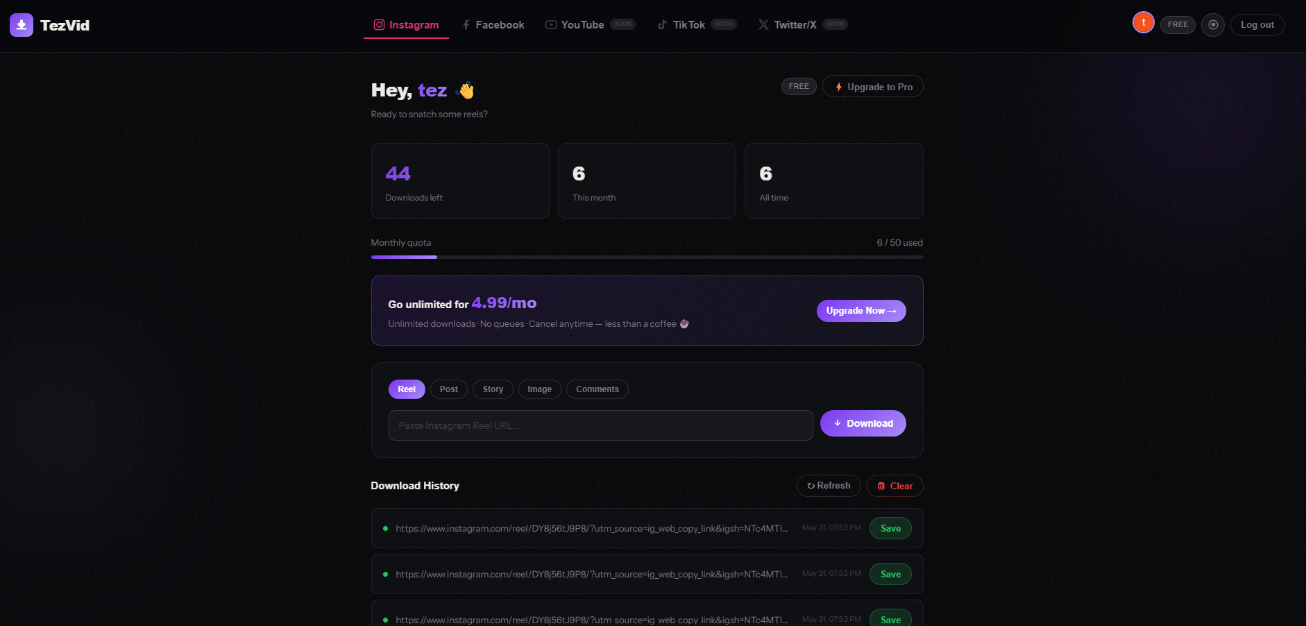 TezVid-Free Insta, FB, YT Video Download gallery image