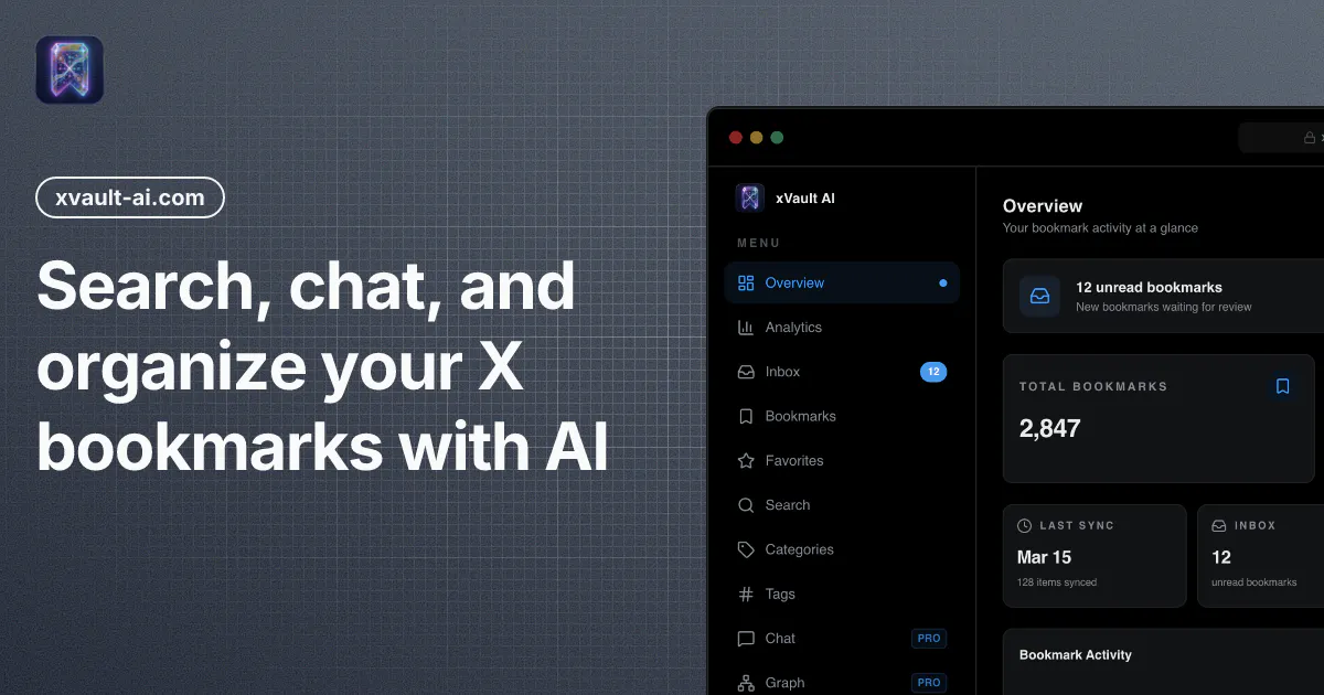 xVault AI: Searchable X Bookmarks 專案橫幅