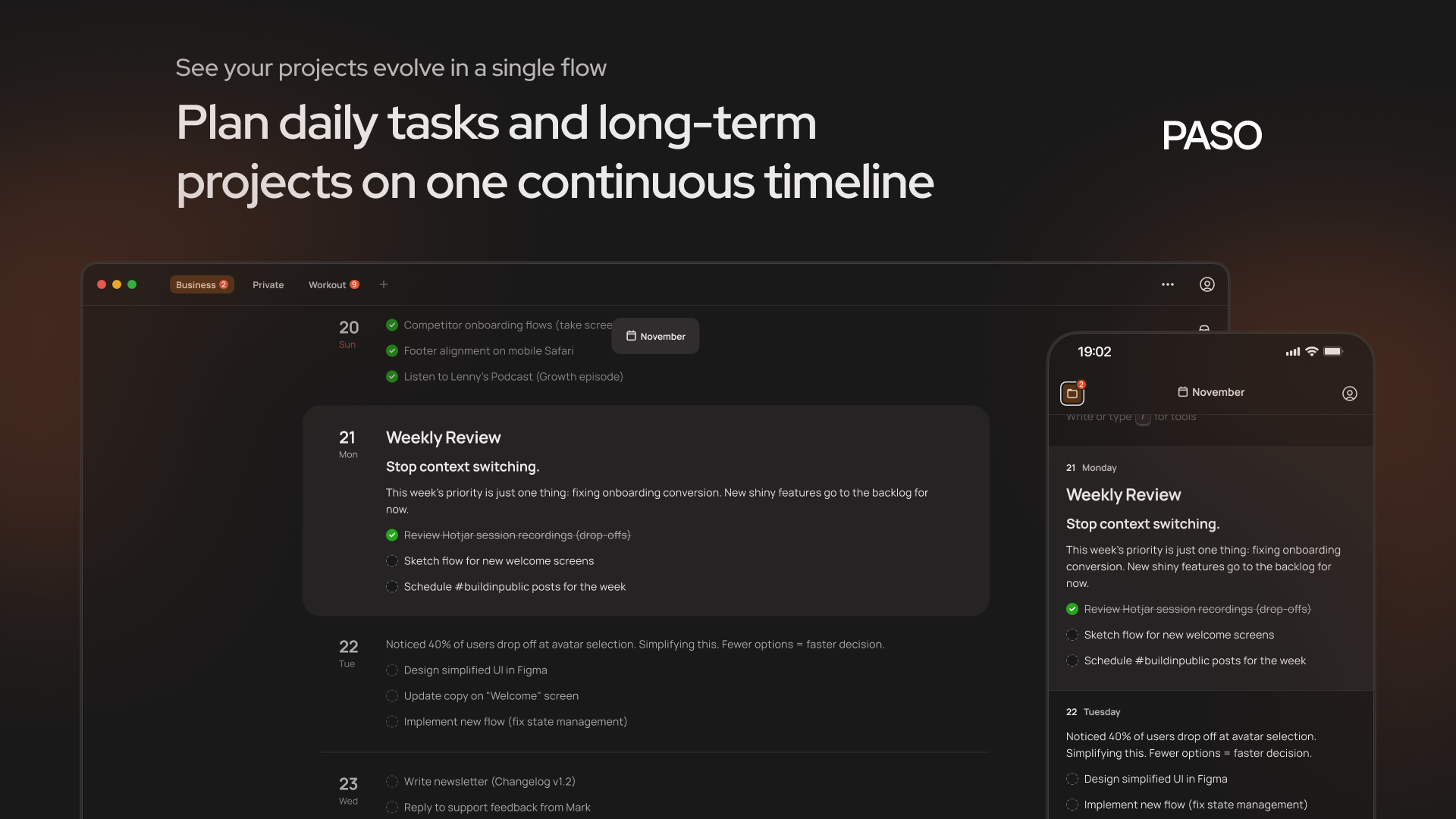 Paso - Main product screenshot demonstrating key features and user interface