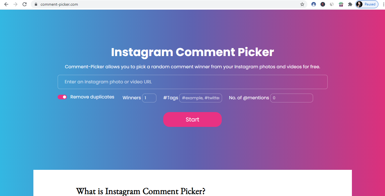 Comment picker - Kies een willekeurige winnaar van je Instagram -weggeefactie media 2