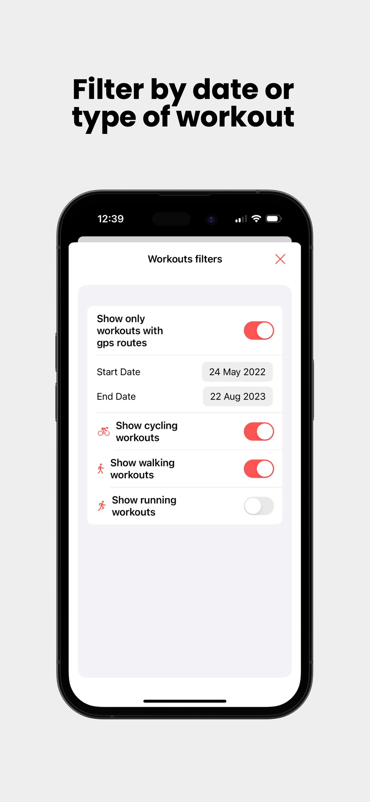 Média GPX Workouts - Application iOS 2