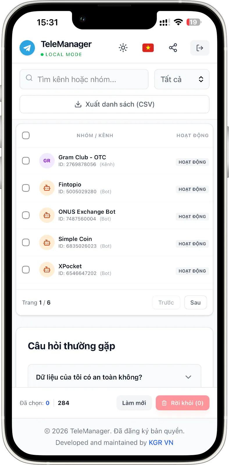 Bulk Manage Telegram Groups, Channels gallery image