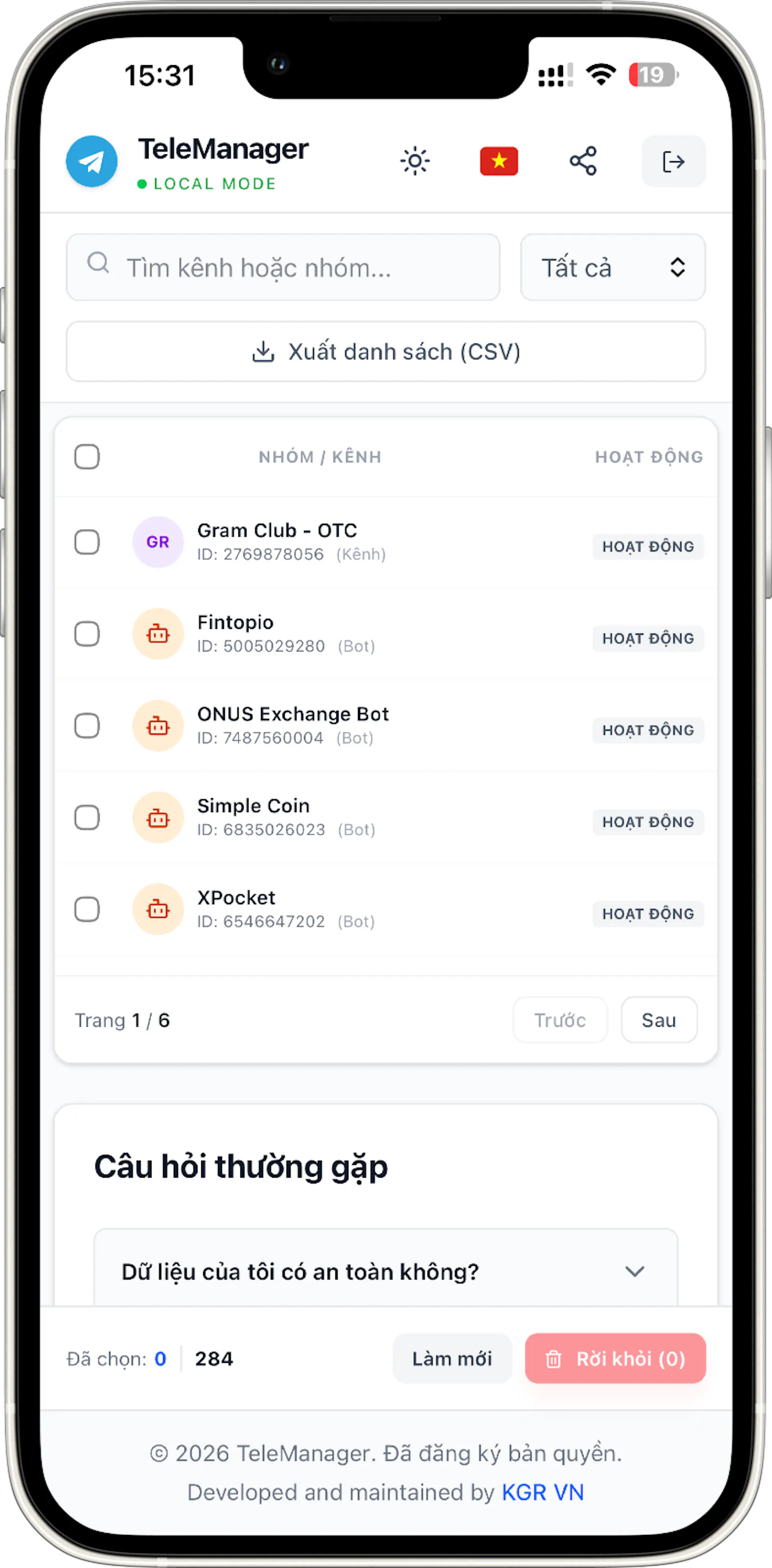 Bulk Manage Telegram Groups, Channels screenshot 4