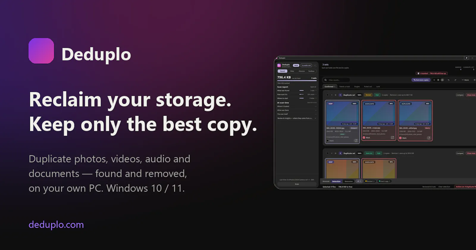 Deduplo - Duplicate File Finder screenshot 1