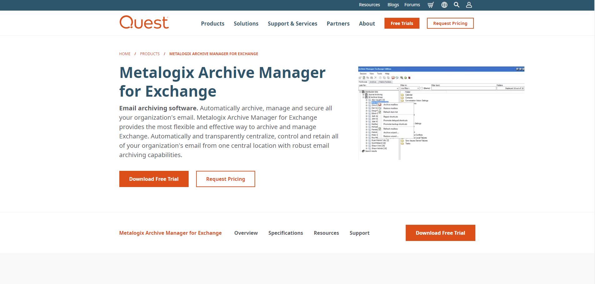 Metalogix Archive Manager for Exchange gallery image