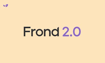 Frond-Logo: Ein einfaches und modernes Logodesign, das die interaktive Plattform Frond repräsentiert.