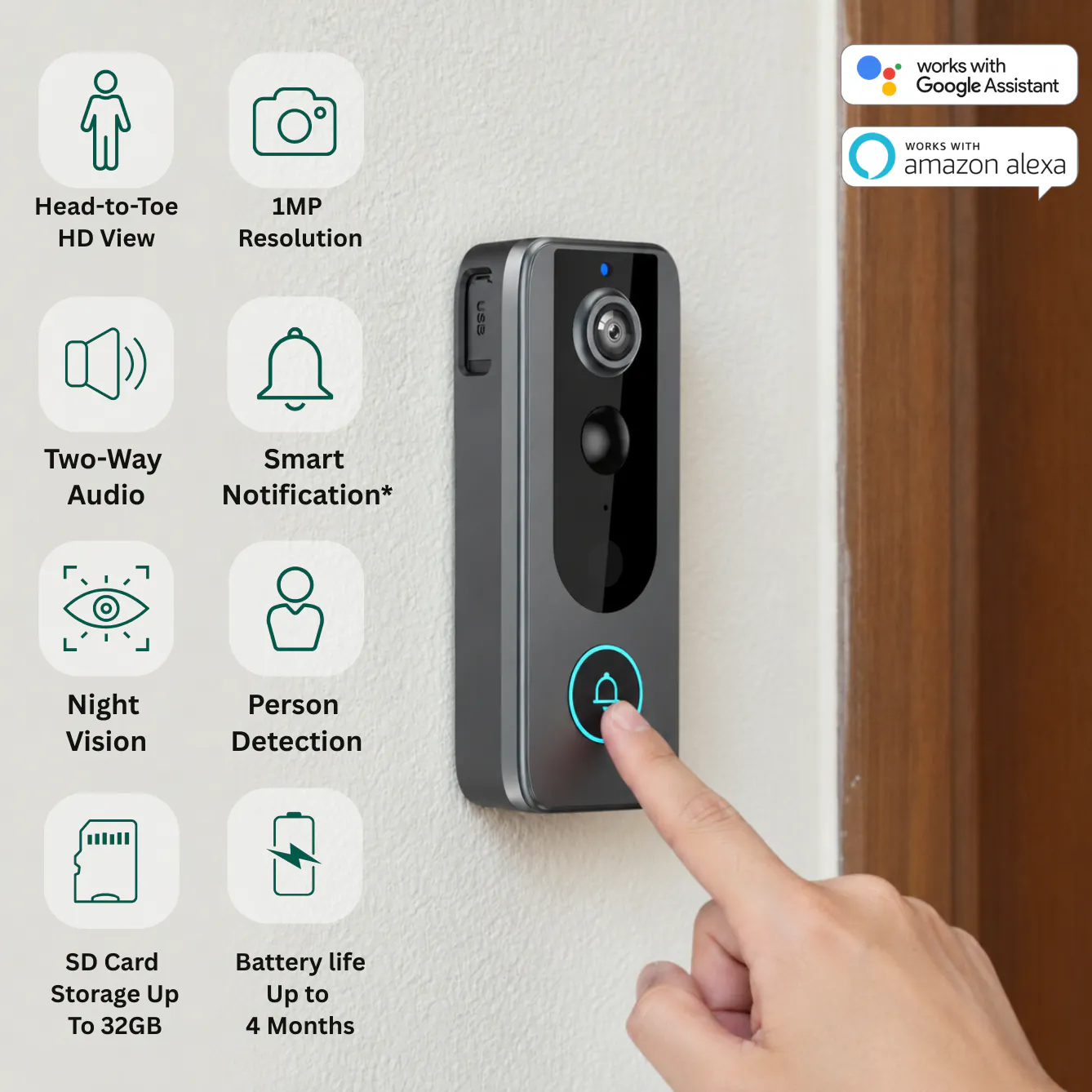 Delitech Video Doorbell 1MP gallery image