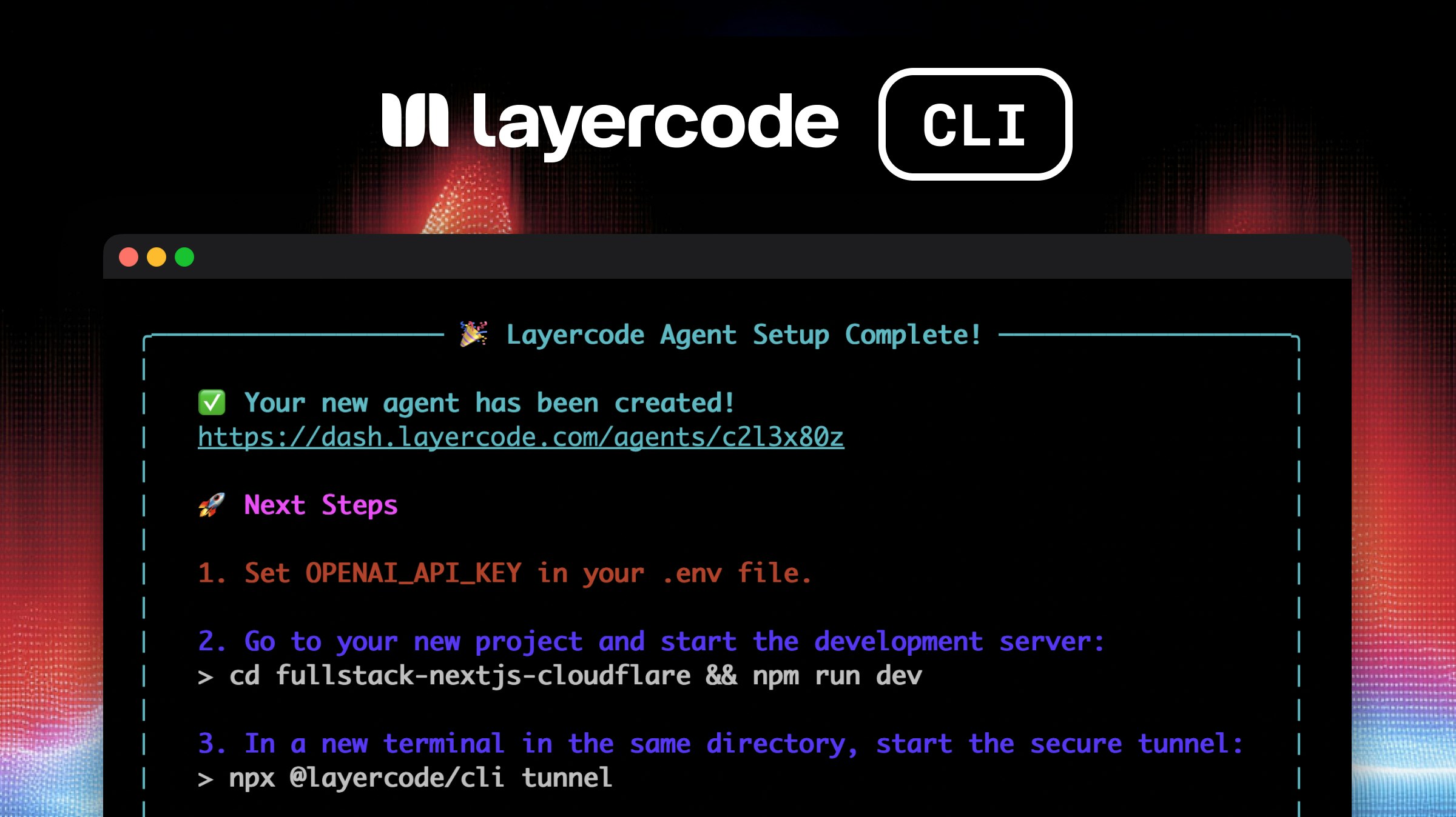 Layercode CLI gallery image