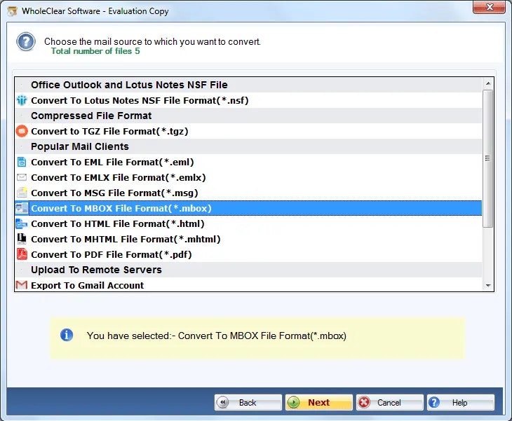 Wholeclear PST al convertidor mbox - Convertir/exportar Outlook .pst archivos en formato de archivo mbox media 2