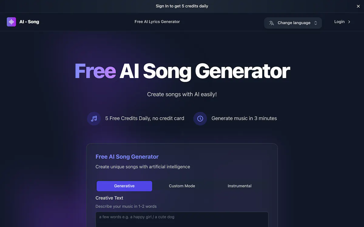 Free AI Song Generator
