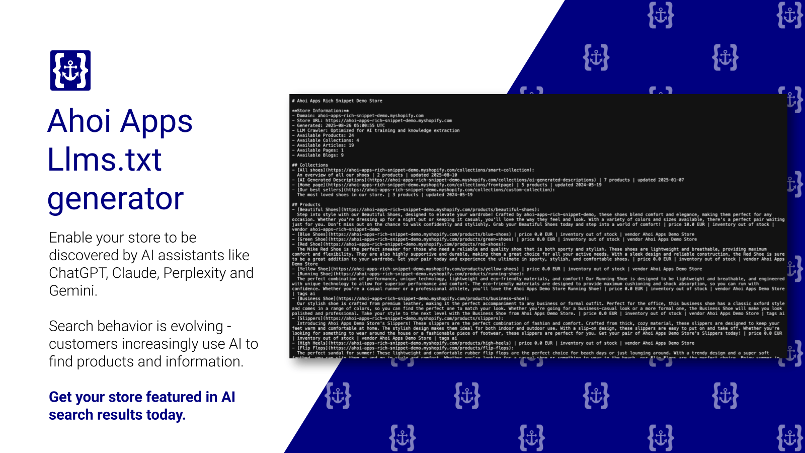 Ahoi Apps LLMs.txt Generator logo