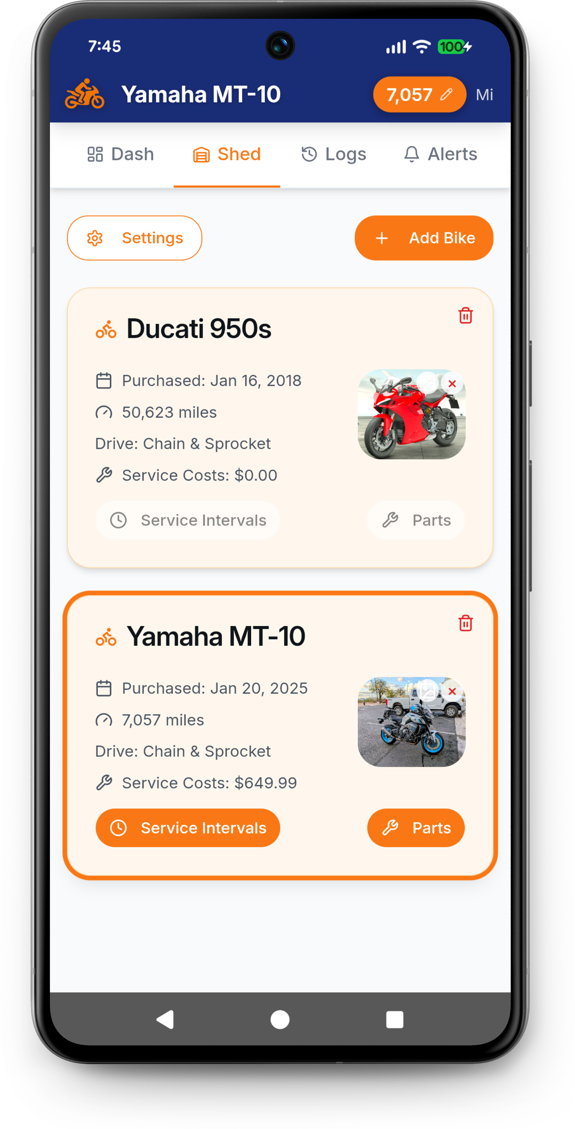Moto Shed - ultimate maintenance tracker gallery image