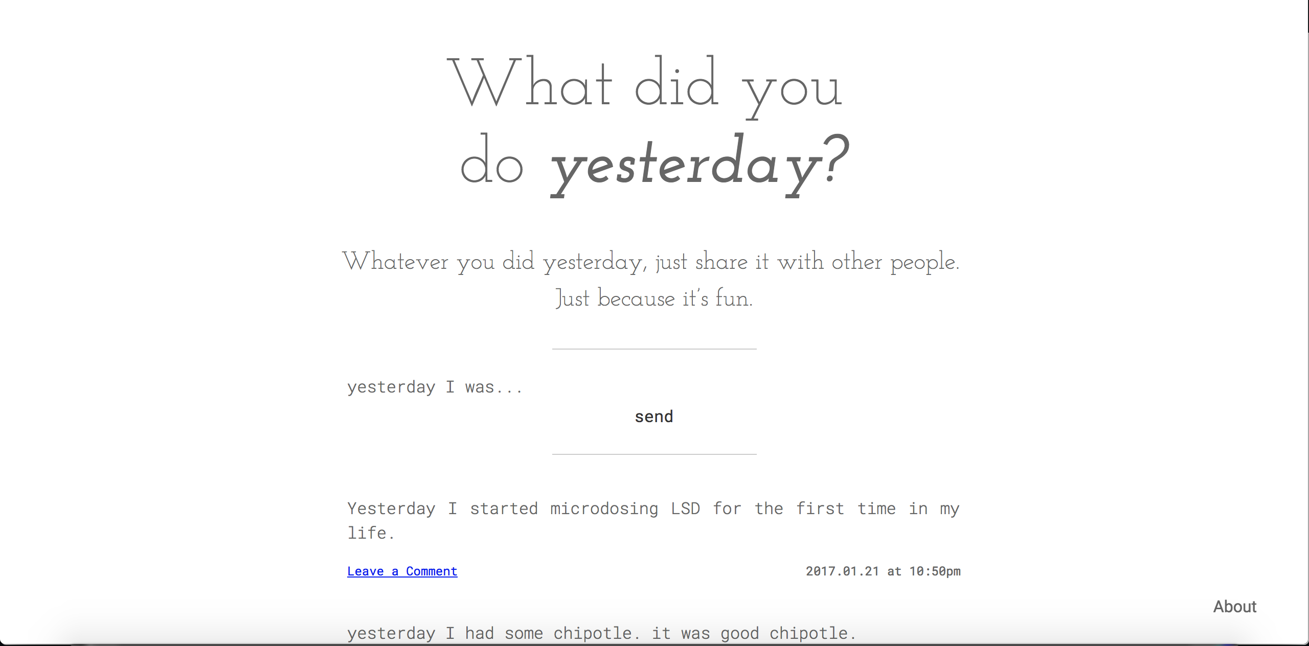 What did you do yesterday? gallery image