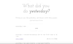 What did you do yesterday? image
