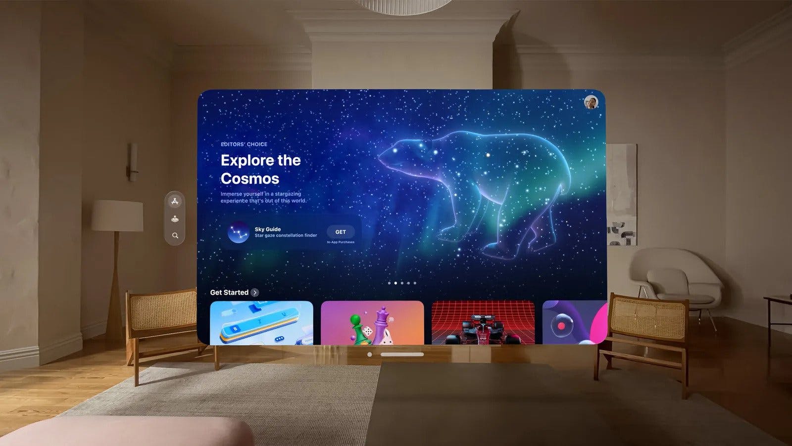 Apple Vision Pro allows you to view and watch digital content in a physical space