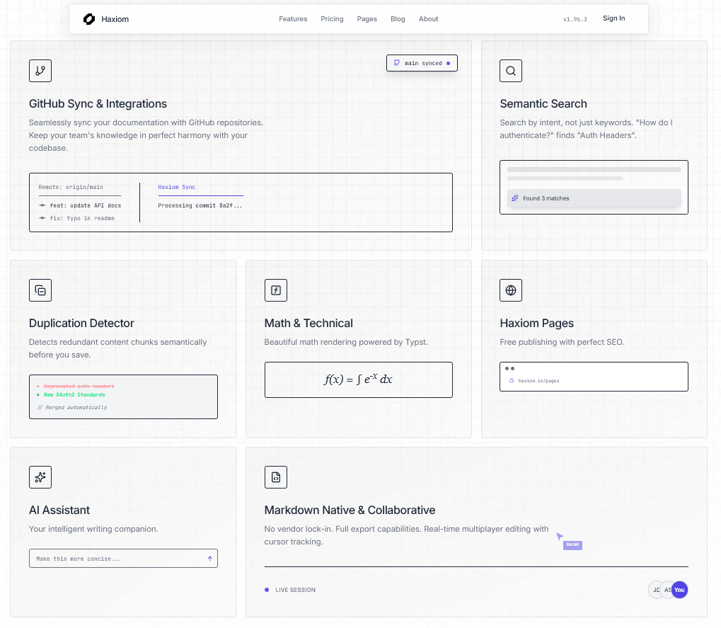 Haxiom - Screenshot 2 showing product features and functionality