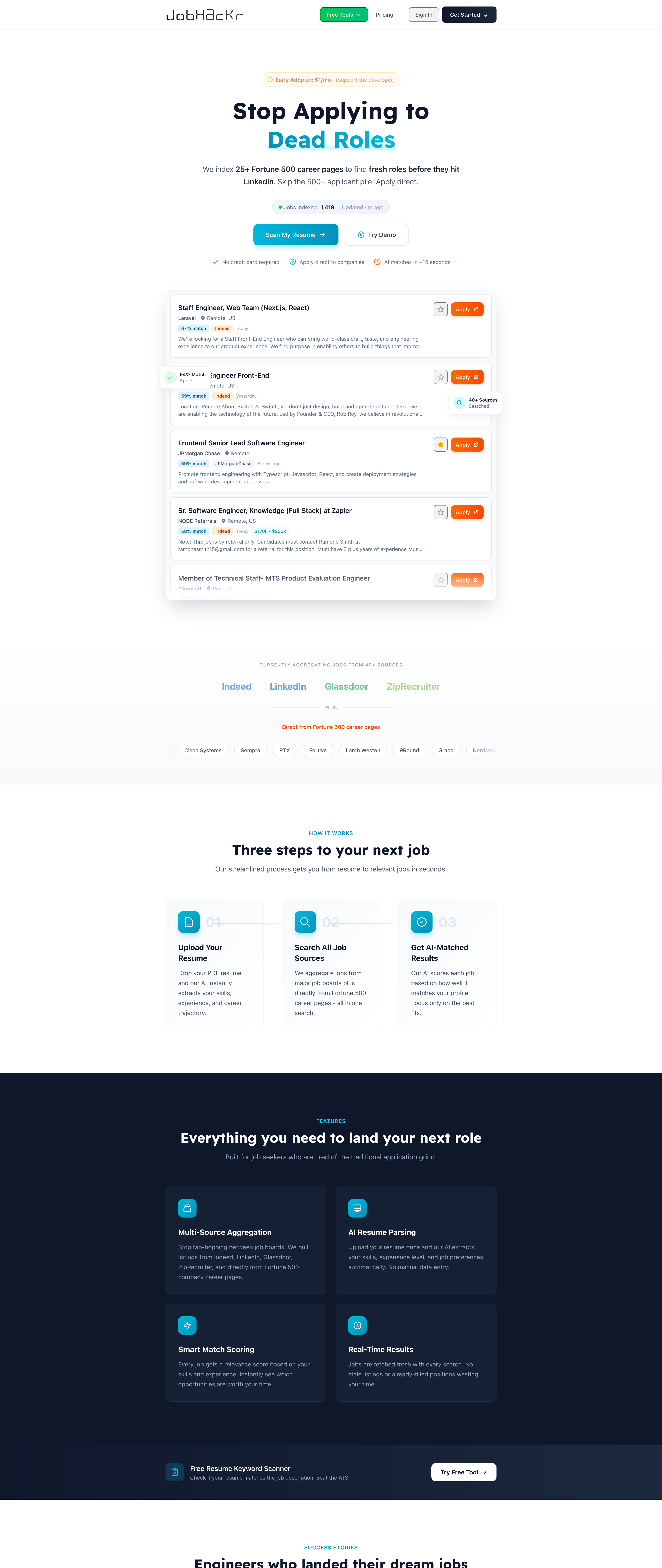 JobHackr - Skip the ATS line gallery image