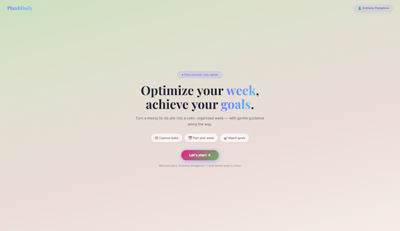 PlanItDaily — Your Smart Life Planner screenshot 2
