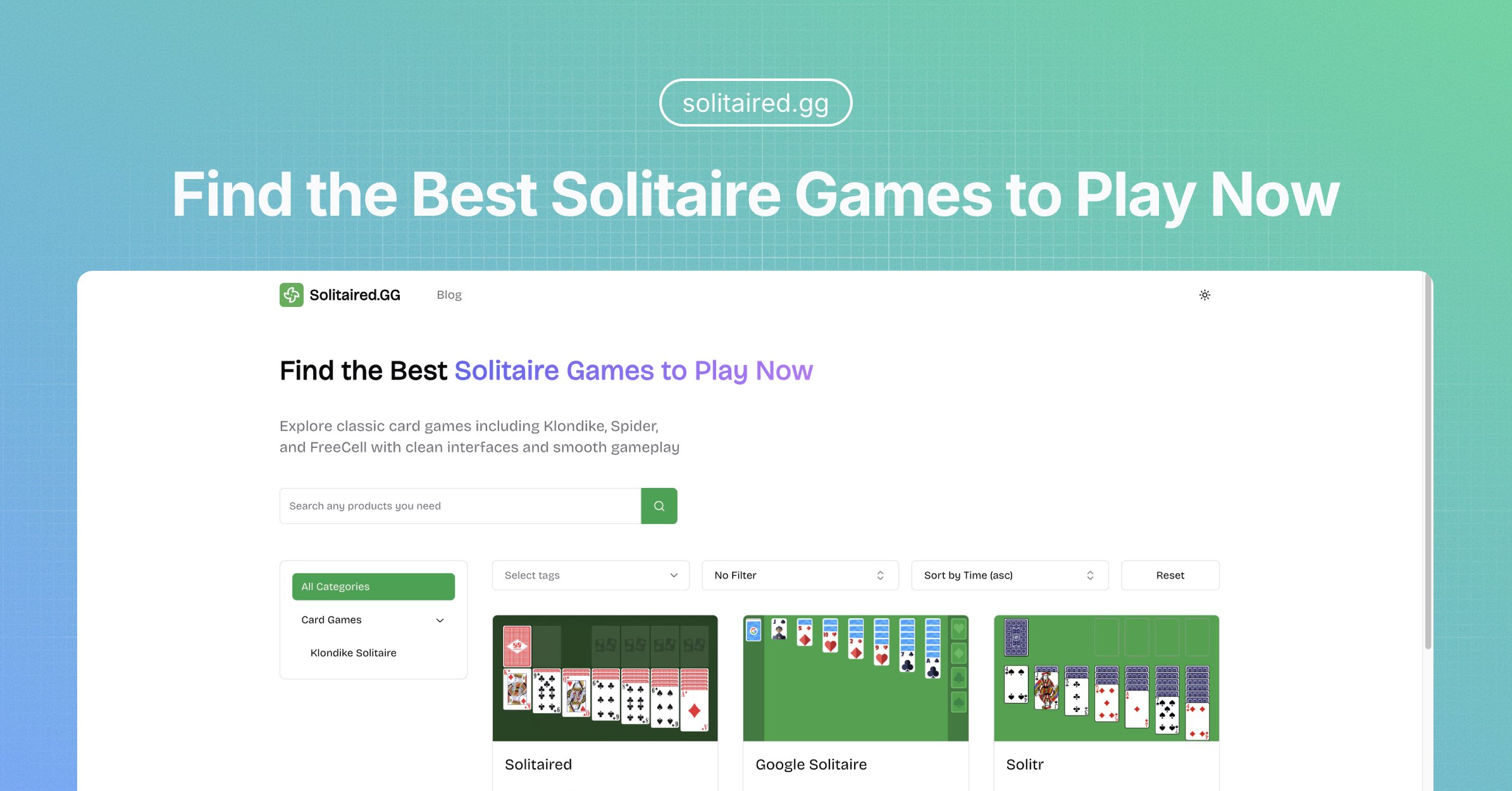 Solitaired.GG - 맞춤형 기능이있는 솔리테어 게임을 깨끗하게하십시오 미디어 1