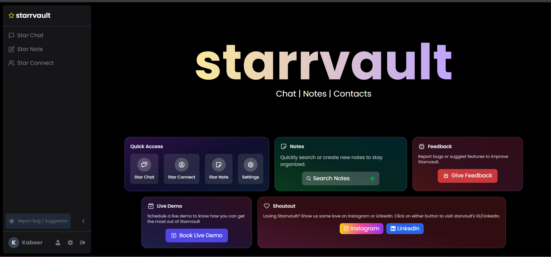 starrvault - Screenshot 2 showing product features and functionality